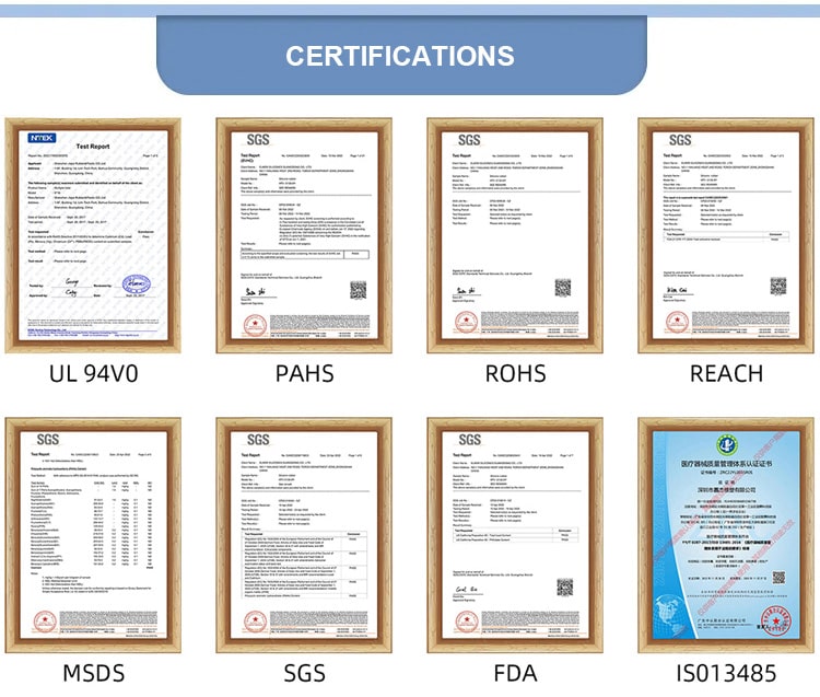 Certifications for Flexible Silicone Rubber Tubing manufactuer