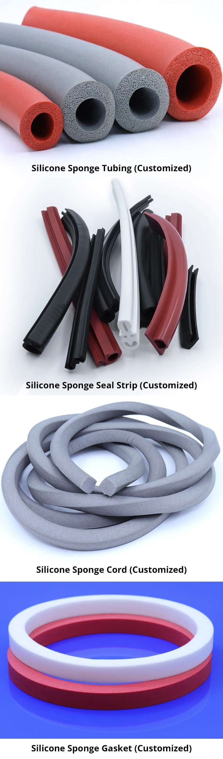 Custom Sponge Silicone Tubing Strip Cord Gasket
