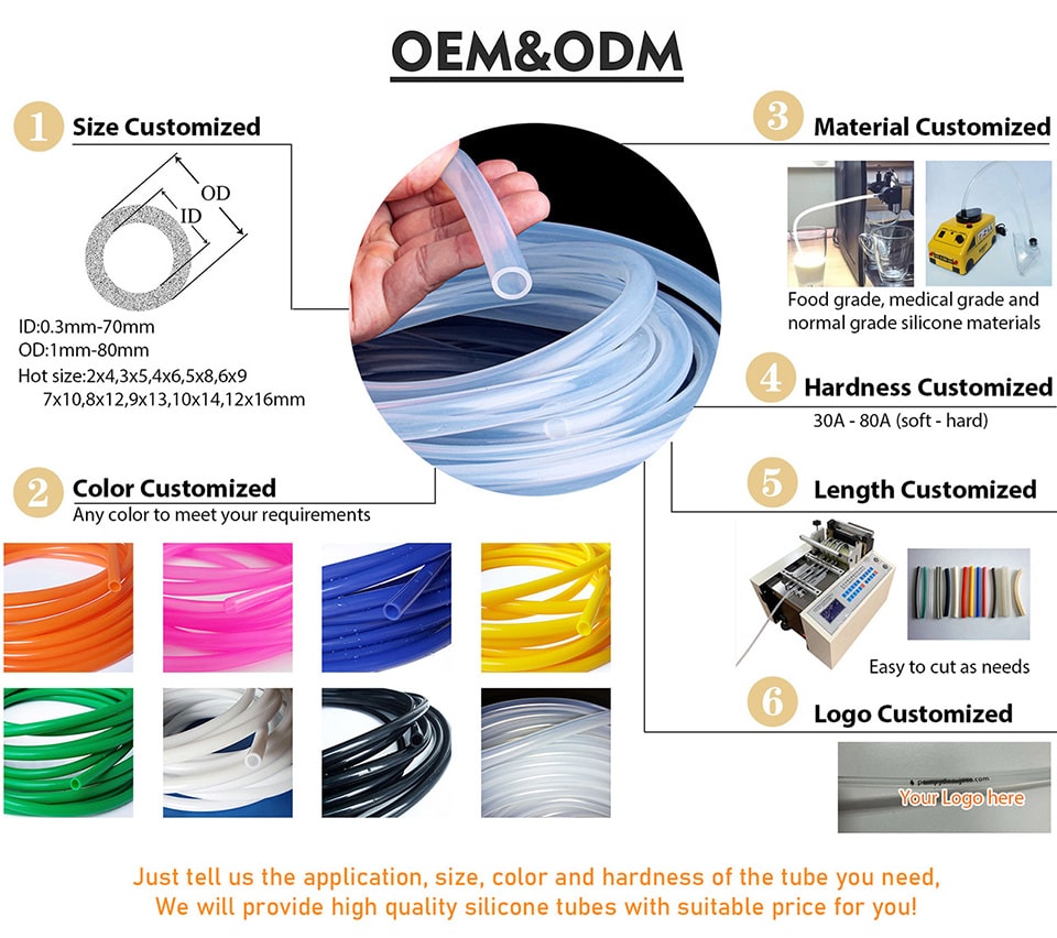oem&odm service of silicone tubing