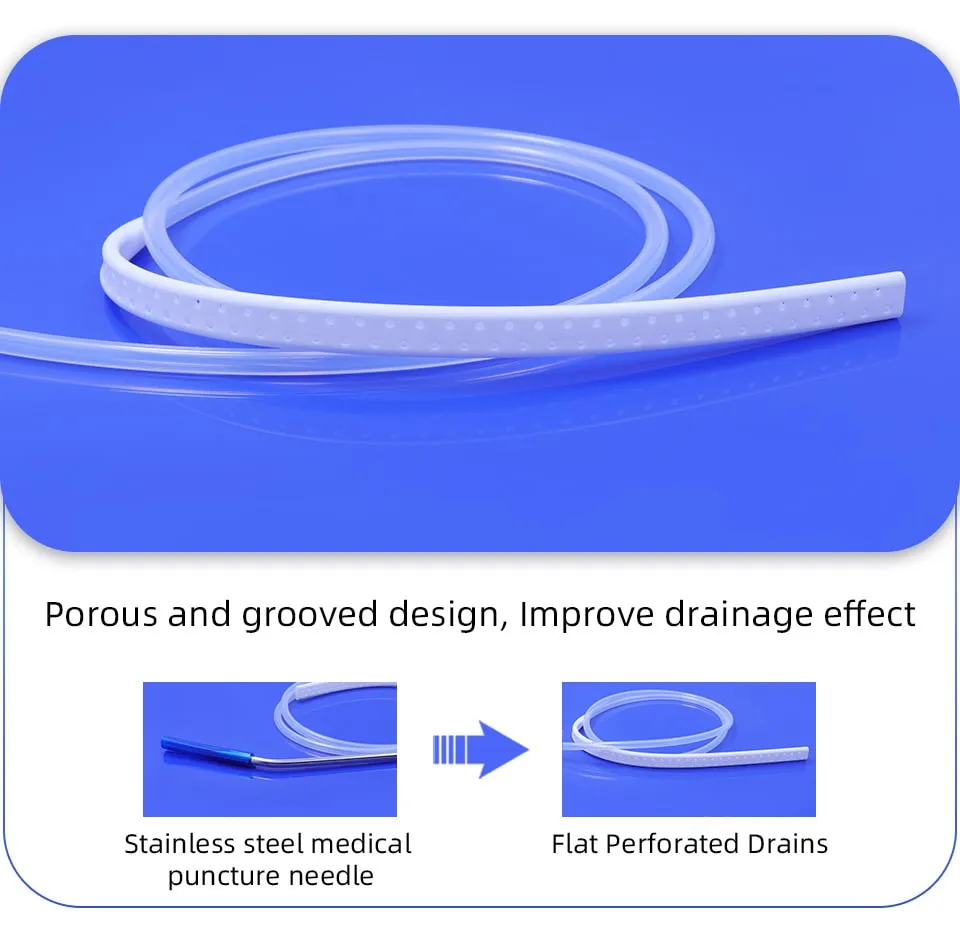 silicone flat perforated drains