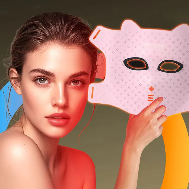 Customized 7 Color Red Light Therapy Masks Medical Grade Silicone Beauty Face Masks
