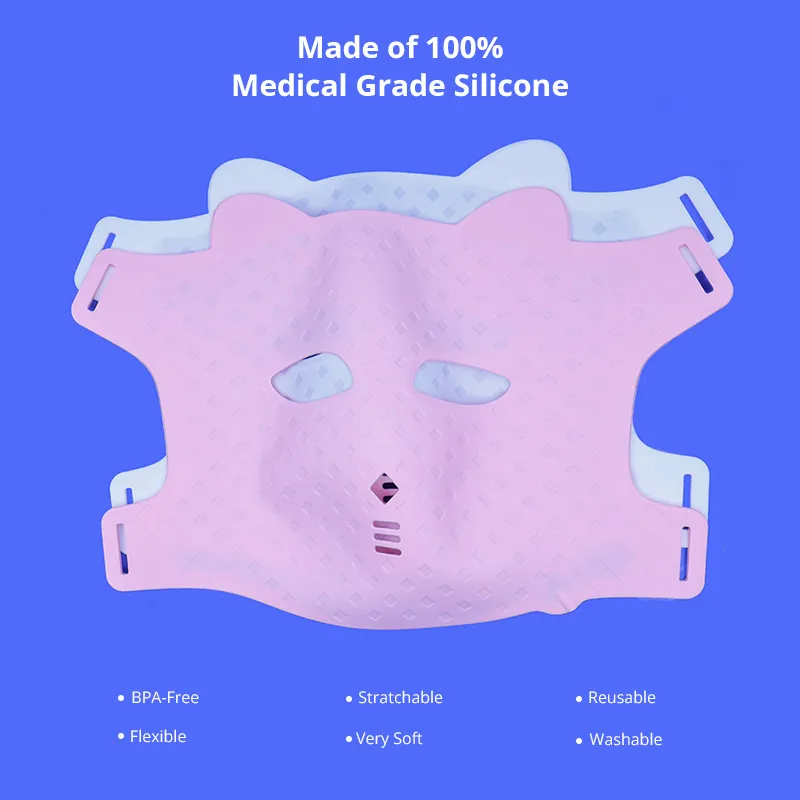 Customized 7 Color Red Light Therapy Masks Medical Grade Silicone Beauty Face Masks