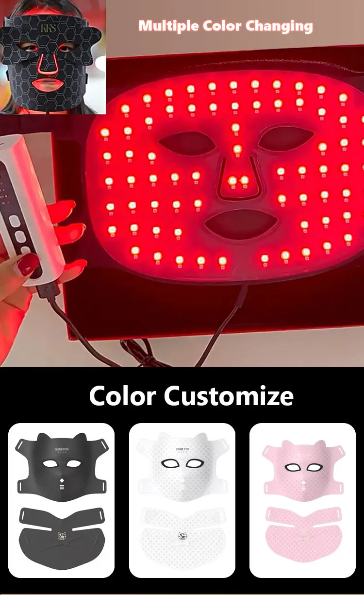 color customized led face masks